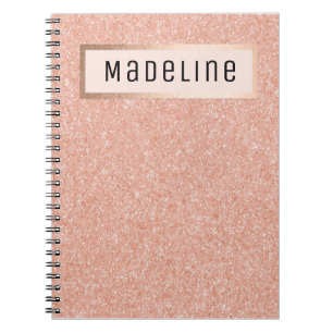 Moderne Roos Gold Glitter Sparkles Girly-laptop Notitieboek