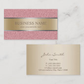 Moderne Roos Gold Glitter Stripe Foil Elegant Visitekaartje (Voorkant / Achterkant)