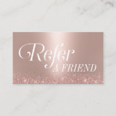 Moderne Roos Gold Glitter Typography Reference Aanbevelingskaartje (Voorkant)