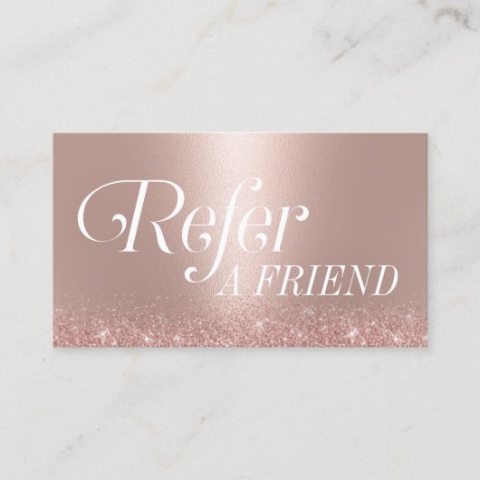 Moderne Roos Gold Glitter Typography Reference Aanbevelingskaartje (Voorkant)