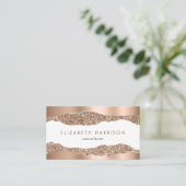Moderne Roos Gold Glitter Visitekaartje (Staand voorkant)