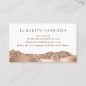 Moderne Roos Gold Glitter Visitekaartje (Achterkant)