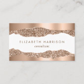 Moderne Roos Gold Glitter Visitekaartje (Voorkant)