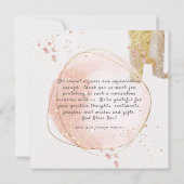 Moderne Roos Gold Glitter Waterverf Hartelijk dank Bedankkaart (Achterkant)