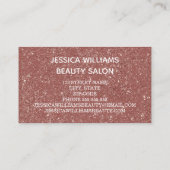 Moderne Roos Gold Glitter White Script Hair Makeup Visitekaartje (Achterkant)