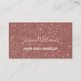 Moderne Roos Gold Glitter White Script Hair Makeup Visitekaartje