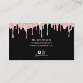 Moderne Roos Gold Glitter zorgt voor een supermooi Visitekaartje (Achterkant)