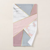Moderne Roos Gold Grey Marble Kijk geometrisch Bad Handdoek (Handdoek)