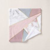 Moderne Roos Gold Grey Marble Kijk geometrisch Bad Handdoek (Wasdoekje)