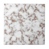 Moderne Roos Gold Grey White marmer Tegeltje (Voorkant)