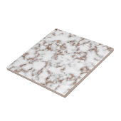 Moderne Roos Gold Grey White marmer Tegeltje (Zijkant)