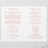 Moderne Roos Gold Heart Script Wedding Ceremony (Achterkant)