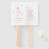 Moderne Roos Gold Heart Script Wedding Ceremony Handwaaier (Voorkant en achterkant)
