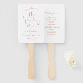 Moderne Roos Gold Heart Script Wedding Ceremony Handwaaier