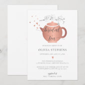 Moderne Roos Gold Hearts Orchids Floral Bridal Tea Kaart (Voorkant / Achterkant)