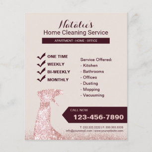 Moderne Roos Gold Home Cleaning House Keeping Flyer