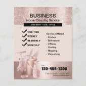 Moderne Roos Gold Home Cleaning Housekeeping Flyer (Voorkant)