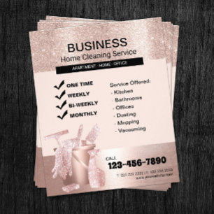 Moderne Roos Gold Home Cleaning Housekeeping Flyer