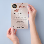 Moderne Roos Gold huishoudelijke schoonmaakdienste Flyer (Hand)