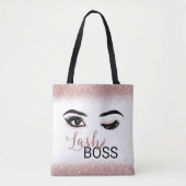 Moderne Roos Gold Lash Boss Eyelash Extensions Tote Bag (Voorkant)