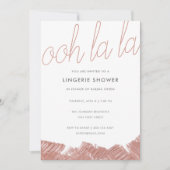 Moderne Roos Gold Lingerie Shower Invite Kaart (Voorkant)