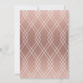 Moderne Roos Gold Lingerie Shower Invite Kaart (Achterkant)