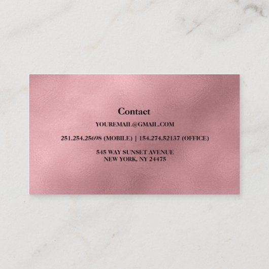 Moderne Roos Gold Loan Signing Agent Visitekaartje (Achterkant)