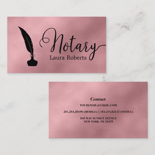 Moderne Roos Gold Loan Signing Agent Visitekaartje (Voorkant / Achterkant)