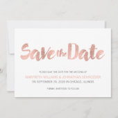 Moderne Roos Gold Love Save the Date Kaart (Voorkant)