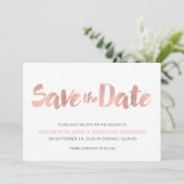 Moderne Roos Gold Love Save the Date Kaart (Staand voorkant)