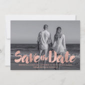 Moderne Roos Gold Love Save the Date Photo Card (Voorkant)