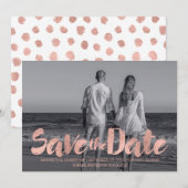 Moderne Roos Gold Love Save the Date Photo Card (Voorkant / Achterkant)