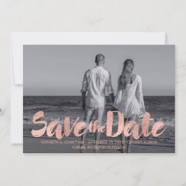 Moderne Roos Gold Love Save the Date Photo Card