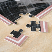 Moderne Roos Gold Love Script Photo Valentijnsdag Legpuzzel (Zijkant)