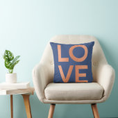 Moderne Roos Gold Love Typografie Blue Grey Kussen (Stoel)