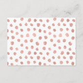 Moderne Roos Gold Love Weddenningkaart Informatiekaartje (Achterkant)