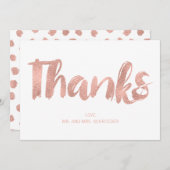 Moderne Roos Gold Love Weddenschap Hartelijk dank Bedankkaart (Voorkant / Achterkant)