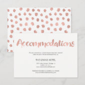 Moderne Roos Gold Love Wedding Accommodatie Card Informatiekaartje (Voorkant / Achterkant)