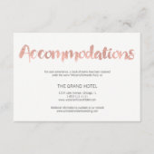 Moderne Roos Gold Love Wedding Accommodatie Card Informatiekaartje (Voorkant)