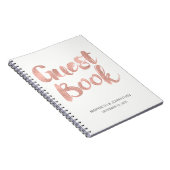 Moderne Roos Gold Love Wedding Guest Book Notitieb Notitieboek (Rechterzijde)