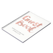Moderne Roos Gold Love Wedding Guest Book Notitieb Notitieboek (Linkerzijde)