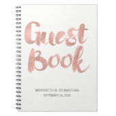 Moderne Roos Gold Love Wedding Guest Book Notitieb Notitieboek (Voorkant)