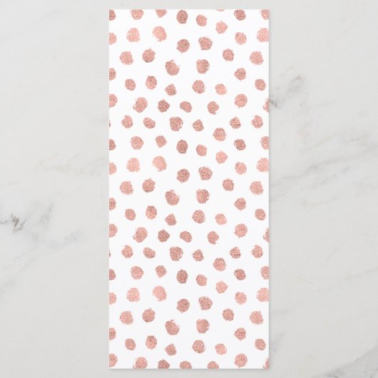 Moderne Roos Gold Love Wedding Menu Card (Achterkant)