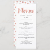 Moderne Roos Gold Love Wedding Menu Card (Voorkant / Achterkant)