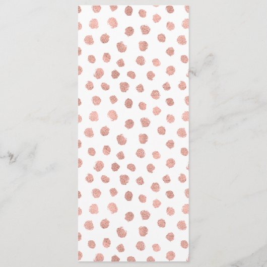 Moderne Roos Gold Love Wedding Menu Card (Achterkant)