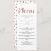 Moderne Roos Gold Love Wedding Menu Card (Voorkant / Achterkant)