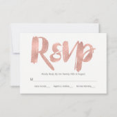 Moderne Roos Gold Love Wedding RSVP Kaart (Voorkant)