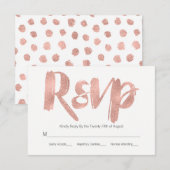 Moderne Roos Gold Love Wedding RSVP Kaart (Voorkant / Achterkant)