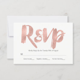 Moderne Roos Gold Love Wedding RSVP Kaart