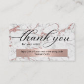 Moderne Roos Gold Marble Business Hartelijk dank Visitekaartje (Voorkant)
